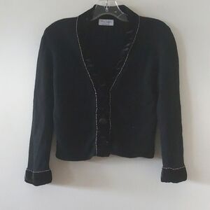 100% Cashmere cardigan fit size XS with velour and crustals details